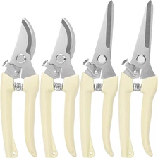 4-Pack Stainless Steel Pruning Shears Garden Scissors Clippers for Plants & Flow