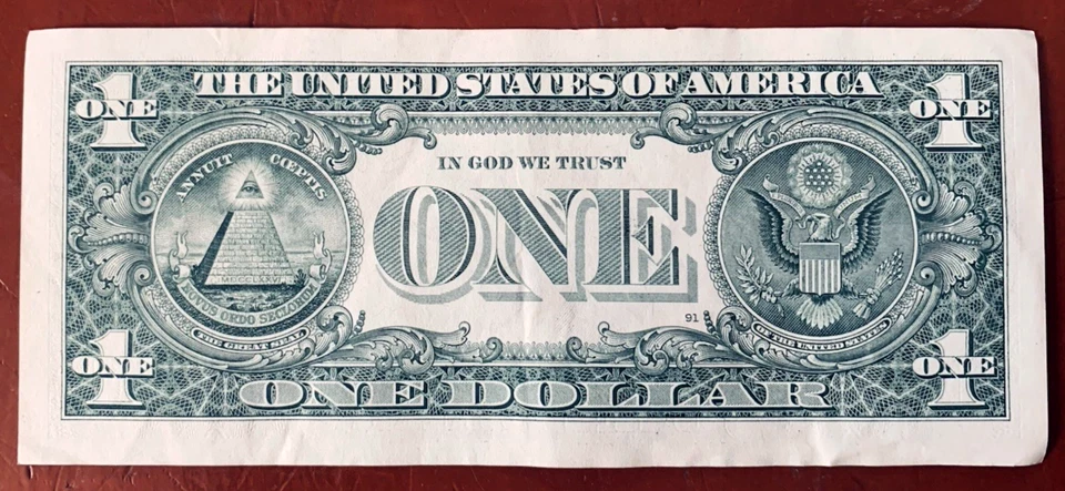 1939 Trailing Birth Year Note Fancy Serial Number One Dollar Bill - Image 3 of 3