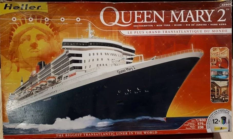 Maquette De Luxe Du Paquebot Queen Mary – ModelCraft 600-01, échelle 1:568, Fabriqué Au Canada