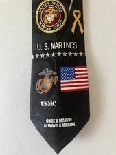 Steven Harris Men's Necktie Tie Polyester U.S. Marines USMC Flag Ribbon 58"