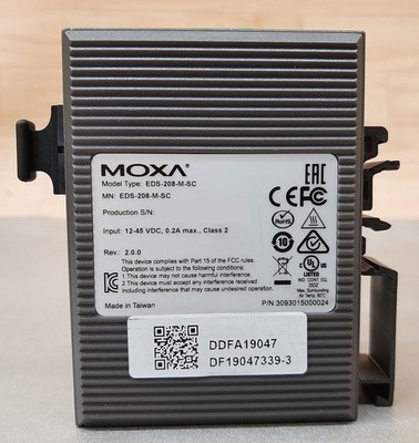 Moxa EDS-208-M-SC 8 Port Ethernet Switch P/N 3093015000024