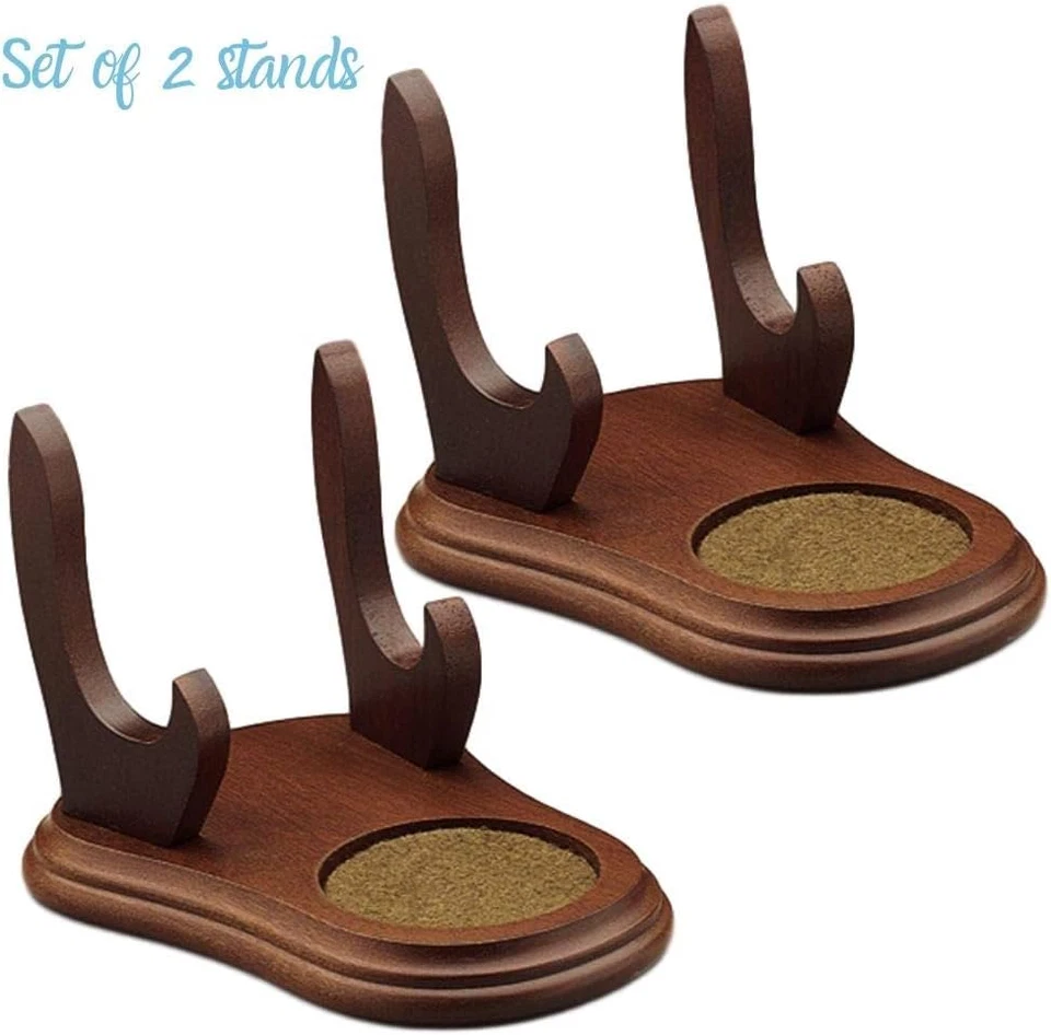 Soporte de exhibición para tazas de té y platillos - Juego de 2 soportes de madera para taza de té coleccionable Foto 4 de 4