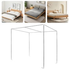 King Size Metal Canopy Bed Frame 4 Corner Bedding Canopy Frame Post Stainless
