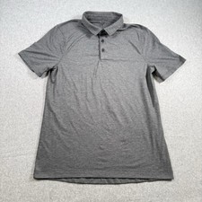 Lululemon Polo Shirt Mens Small Gray Evolution Golf Tech Performance Stretch