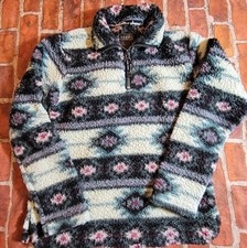 Roper Girls Southwestern Aztec Sherpa Fleece 1/4 Zip Pullover 10/12 GUC 10 12