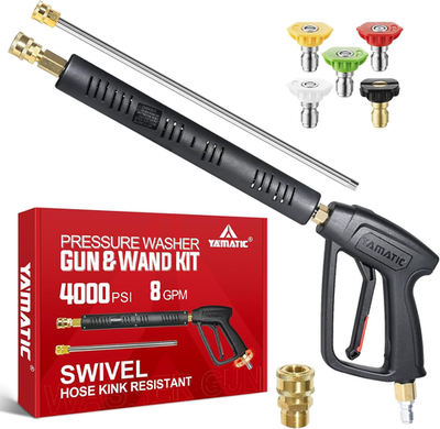 #ad Pressure Washer Gun Wand with Swivel 3 8quot; Plug amp; M22 Coupler Stainless Steel Ex $97.35