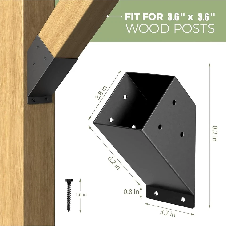 Easy Install 45° Angle Brackets, 8-Pack for Pergola - Image 4 of 4