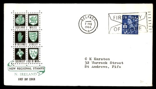 Mayfairstamps Ireland FDC 1966 Queen New Regional Stamps First Day Cover aaw_827