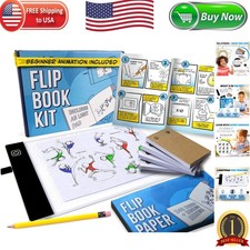 240-Sheet LED Light Box Flip Book Kit for Kids - Perfect for Drawing  Animating