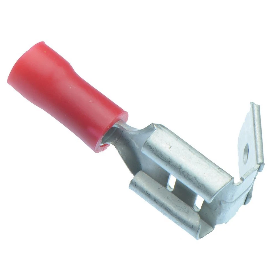 SWITCH ELECTRONICS 100 x Red Insulated Piggyback Crimp Spade Terminal Connector