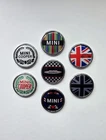 MINI COOPER BADGE DECAL ALUMINIUM REPLICA CAR 3M STICKER ENAMEL LAUREL UNION
