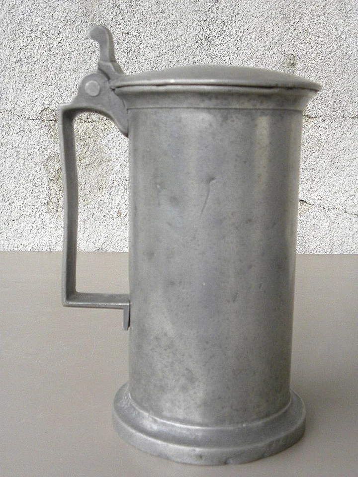 PICHET COUVERT  19 eme ÉTAIN -  estampillé Frayssinet À Villefranche, 1L - Photo 4/4