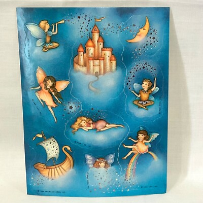 Vintage Stickers Hallmark Sticker Sheet 80s Fairies Razzle Dazzle Sparkle 1984