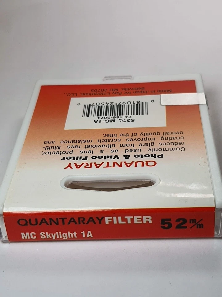 52mm Multi Coated Skylight 1A Glass Lens Filter Japan Genuine E-52 Quantaray QMC - Image 4 of 4