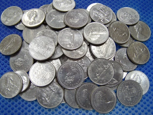 100 CANADIAN Nickel Dollar from 1968-1986 VF++ to UNC++ **See description**
