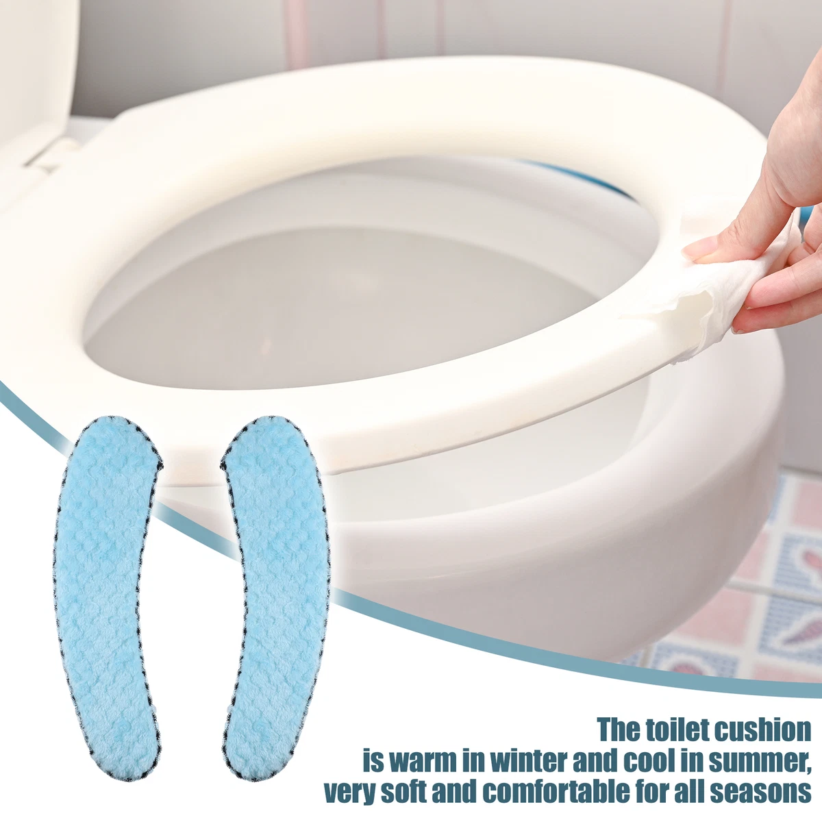 2 Paire Toilette Si ge Couverture Coussinet Chaud Toilette Coussin