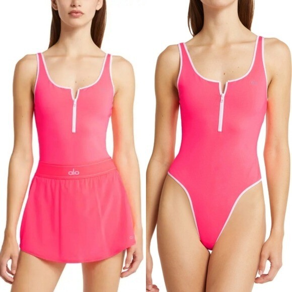 Alo Yoga | Supernova Neon Pink Bodysuit NWT | eBay