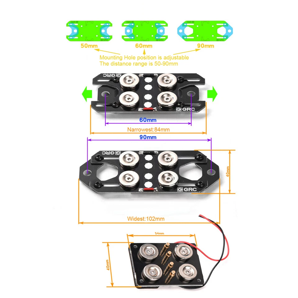 Magnetic Mount Shell Column Switch f 1/10 RC Car Axial SCX10 HSP RC4WD DIY Light - Image 4 of 4