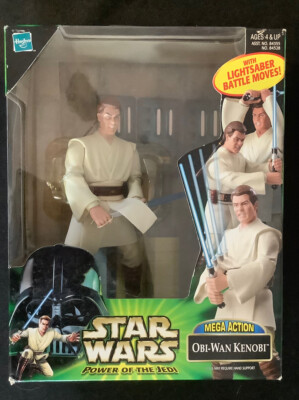 Action Figure Star Wars Obi-Wan Kenobi 15 Cm Hasbro 2000, Power Of The Jedi, Mega Action Con Spada Laser - 3