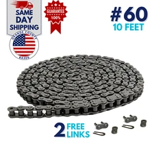#60 Roller Chain 10 Feet with 2 Connecting Links