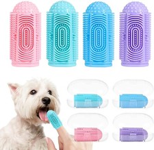 Dog Toothbrush Kit 4-Pack   Finger  Dual Head Tooth Brush for Dogs  Cats  Den