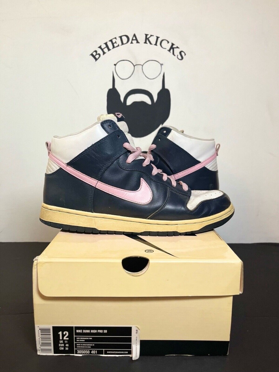 Nike Dunk High Pro “Shy Pink” Size 12 Mens 2005 White Blue 305050 
