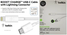 Belkin BoostCharge USB-C to Lightning Cable (1.2 M/4 Ft.) White (MFi-Certified)