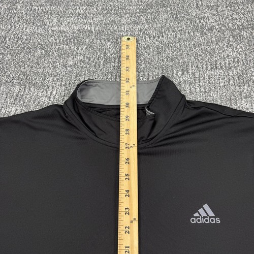 Adidas Sweatshirt Mens XL Black Performance 1/4 Zip Mock Neck Golf Lightweight - Picture 5 of 10