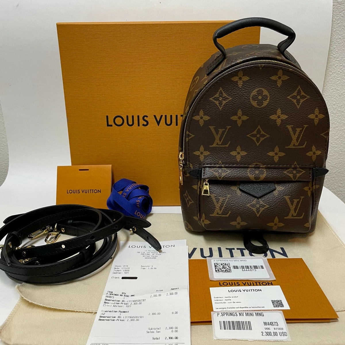 Louis+Vuitton+Palm+Springs+Backpack+Mini+Brown+Canvas for sale online