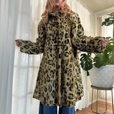 Vintage Leopard Animal Print Rockstar Gf Coat Faux Fur