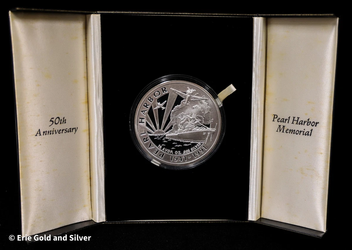 【純銀製】2003 パールハーバーアリゾナメモリアル銀貨 1オンス。ケース付き！ Pearl Harbor Coin In Silver Bullion Coins for sale | eBay