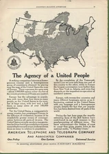 Magazine Ad - 1915 - AT&T / Bell System - The Agnecy of a United People