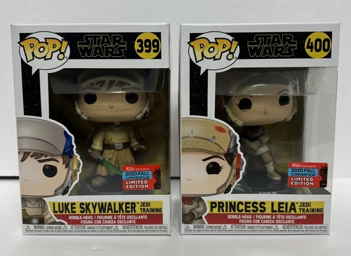 Funko Pop Star Wars Luke Skywalker 399 Princess Leia 400 Jedi Training 2020 Fall