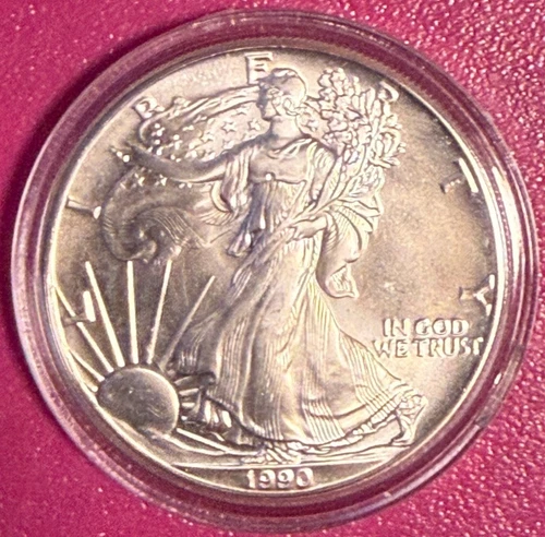 1990 American Eagle - $1 - 1 OZ. Silver Coin - .999 Fine Silver - Capsuled