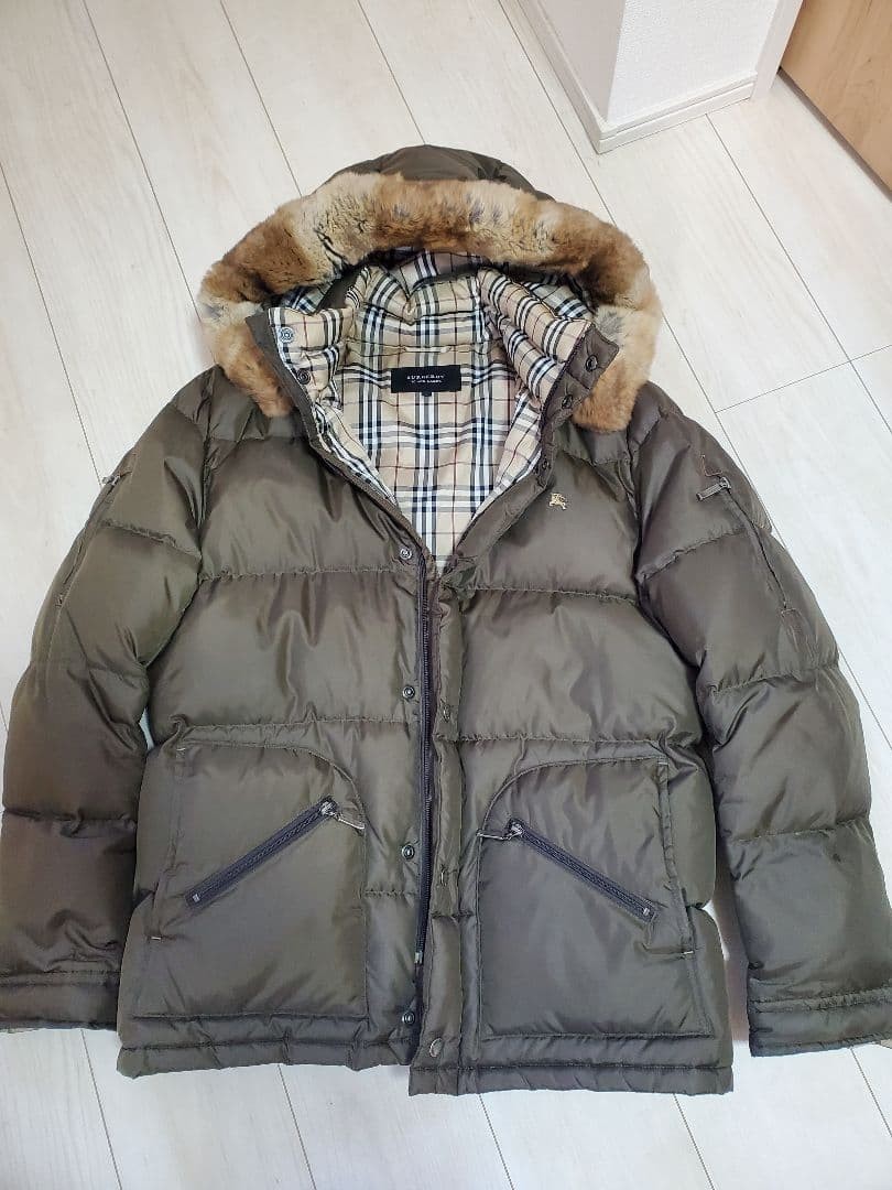 Burberry Black Label Down Jacket Brown Nova Check Men's Asian fit L US size M