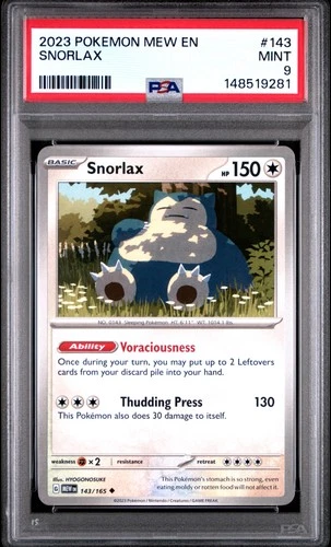 2023 POKEMON MEW EN-151 #143 SNORLAX PSA 9
