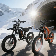 Electric Dirt Bike 20" Fat E-Bike 6000W 32AH 60V All Terrain E-Motorcycle 37MPH