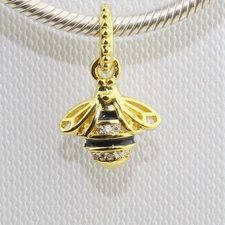 Authentic Pandora 14 Gold Plated Queen Bee Dangle Charm 398840C01