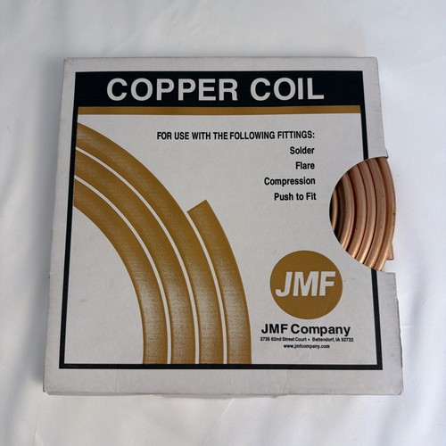 JMF 1/4in ID x 20 ft Type UT Copper Tubing Coil #23051