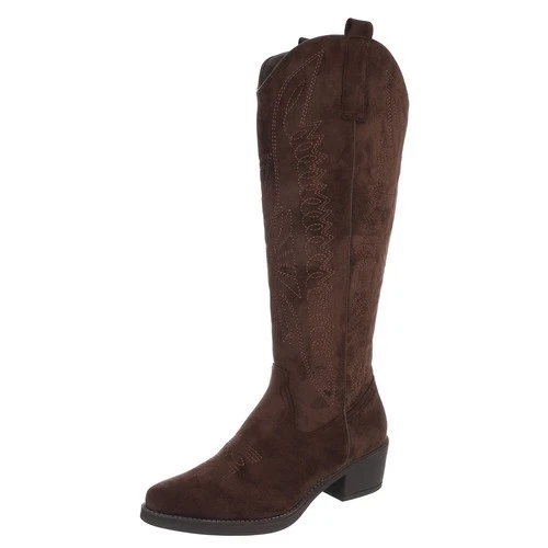 Used look ladies cowboy boots with zip Ital design 3975 in brown