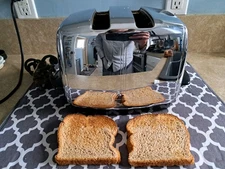 Vintage Sunbeam Auto Rise Drop Art Deco Radiant Chrome Toaster T-20B Working