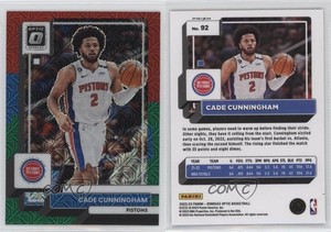 2022-23 Panini Donruss Optic Choice Red & Green Prizm Cade Cunningham #92