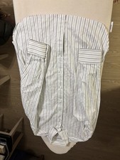 Vintage Ermenegildo Zegna white dress shirt Green Brown Striped 100 Cotton