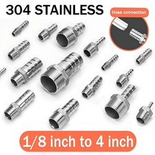 BSP Male Taper Thread x Hose Tail Adapter Stainless Steel 304 Connector Fittings