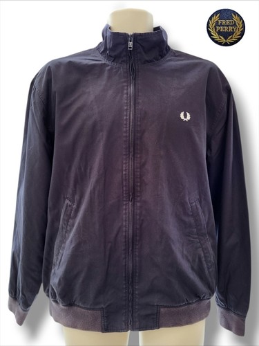 Fred Perry lined Harrington Navy Jacket size Large Mods Casuals - Picture 3 of 12