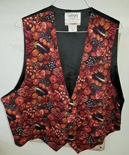 Culinary Classics Peco Fruit Vegetable Still Life Restaurant Uniform Vest 1X
