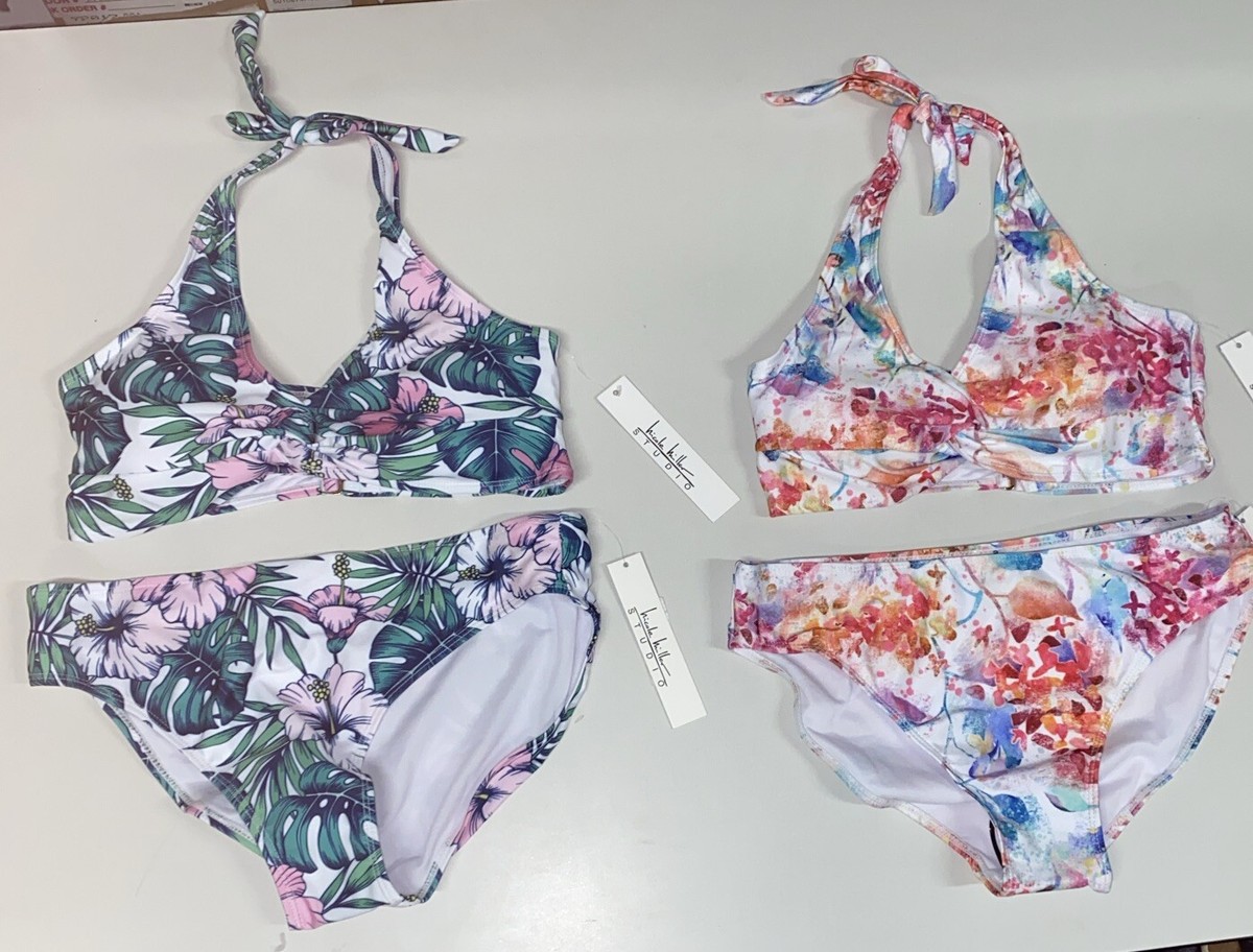 に。 Lot Of 2 NWT Womens Nicole Miller Studio Small Swimsuit 2 Piece