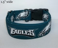 Philadelphia EAGLES NFL Terri's Dog Collar custom made adjustable fabric