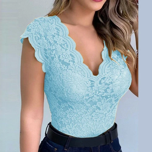 Sexy Damen Spitze Bustier Bra Crop Top Träger BH Tanktop Bralette Unterwäsche - Bild 12 von 12