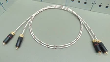 18 AWG Locking RCA Audio Interconnect Cables 1 Meter vintage Silver Plated PTFE